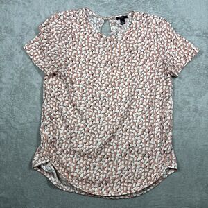 Ann Taylor Petite Floral Print Short Sleeve Pullover Blouse Size XSP